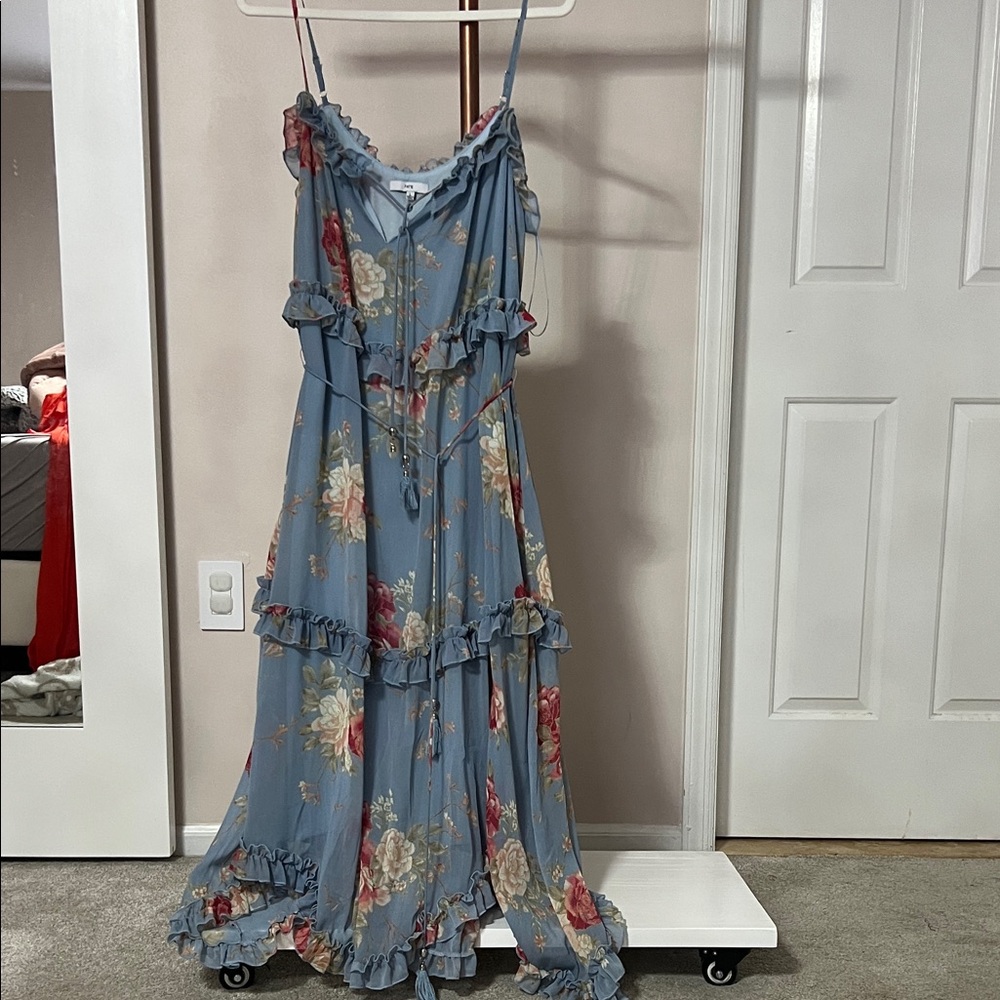 Vici Blue and Pink Floral Maxi Dress worn once!